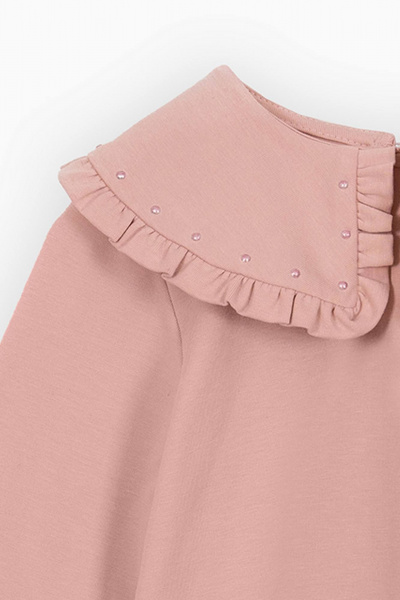 Джемпер с воротником-ранец и стразами для девочки Bell Bimbo 232005 св.коралл - фото 3