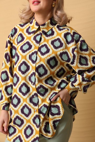 Блуза, брюки LM ВИ1630 шафран/базилик - фото 6