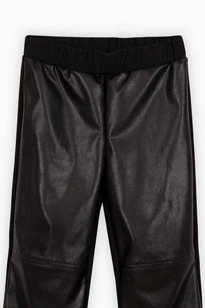 Брюки прямые из эко-кожи и футера для девочки Bell Bimbo 232042 черный - фото 3