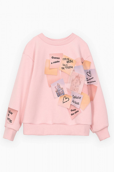 Джемпер-свитшот из футера с декором и принтом Bell Bimbo 232059 св.розовый - фото 2