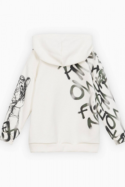 Худи с капюшоном из трикотажа и хлопка Bell Bimbo 232072 набивка/молоко - фото 3