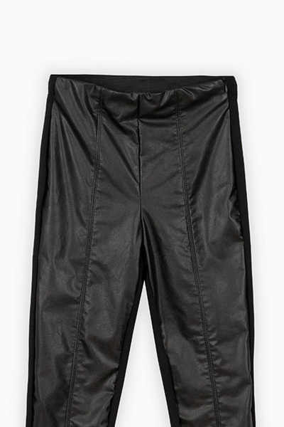 Джеггинсы из эко-кожи и трикотажа для девочки Bell Bimbo 232094 черный - фото 3