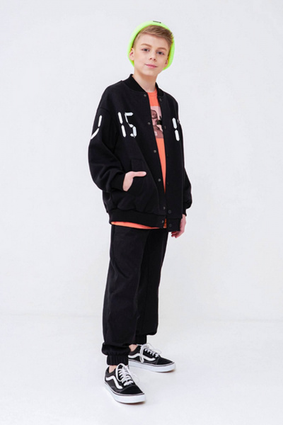 Брюки-джоггеры из трикотажа и хлопка для мальчика с карманами Bell Bimbo 232100 черный - фото 4