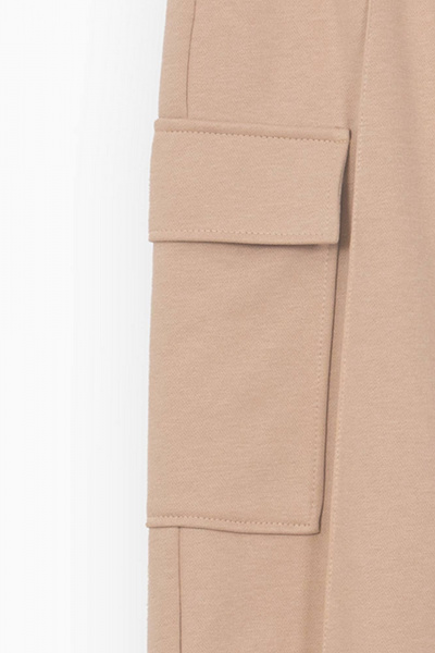 Брюки-джоггеры из футера с стрелками и карманами для девочки Bell Bimbo 232114 бежевый - фото 3