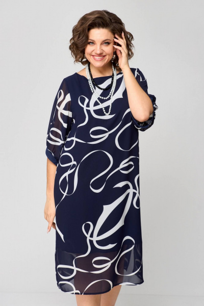 Платье Runella 1628 синий - фото 4