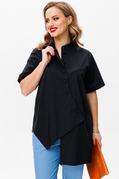 Блуза, брюки Mubliz 157 черно-голубой - фото 18