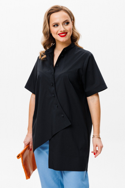 Блуза, брюки Mubliz 157 черно-голубой - фото 17