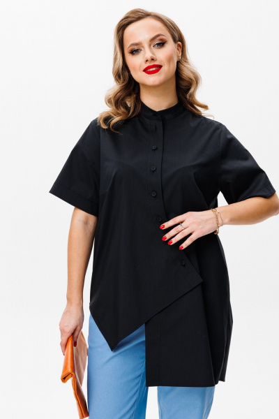 Блуза, брюки Mubliz 157 черно-голубой - фото 16