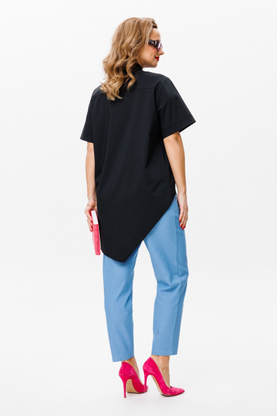 Блуза, брюки Mubliz 157 черно-голубой - фото 9