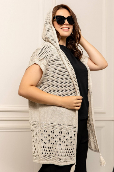 Кардиган Romgil РВ0052-ЛЕ4 светло-бежевый - фото 5