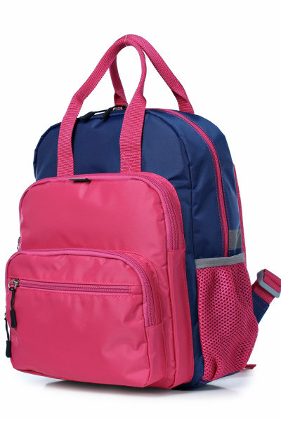 Рюкзак из текстиля с отражающими элементами и боковыми карманами Galanteya 36722.23с276к45 син.т/малин - фото 1