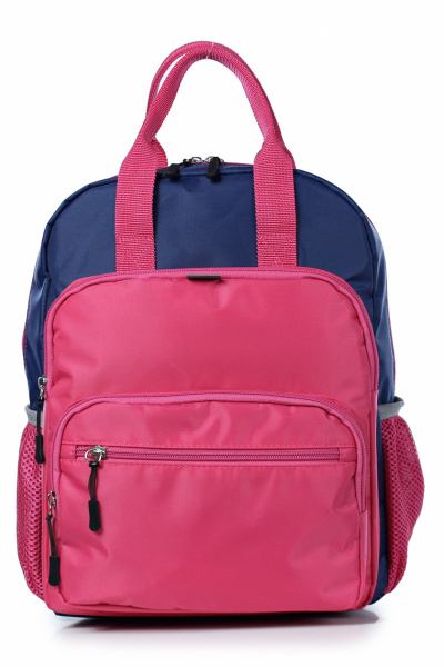 Рюкзак из текстиля с отражающими элементами и боковыми карманами Galanteya 36722.23с276к45 син.т/малин - фото 2