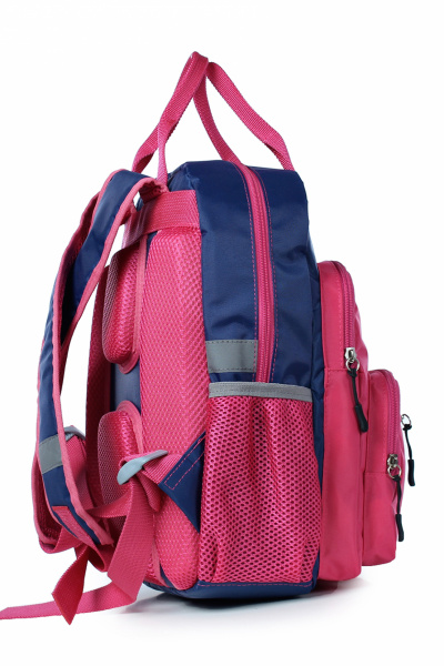Рюкзак из текстиля с отражающими элементами и боковыми карманами Galanteya 36722.23с276к45 син.т/малин - фото 4