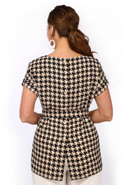 Летний костюм блузы и брюк из текстиля с пряжкой Мишель стиль 1059-2 гусиная_лапка - фото 5