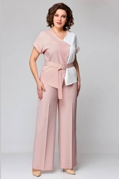 Блуза, брюки Мишель стиль 1181 пыльная_роза - фото 1