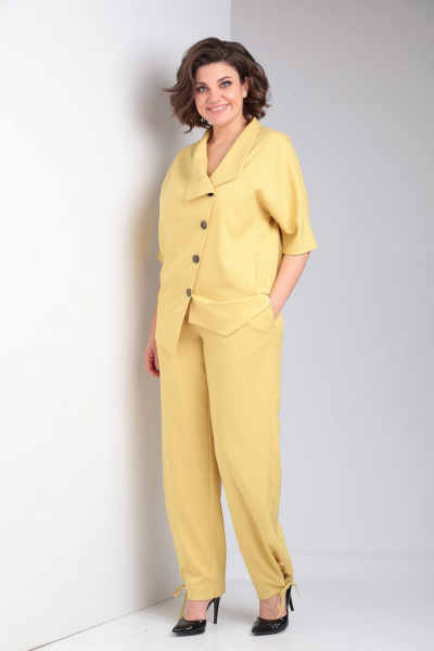 Брюки, жакет LadisLine 1496 горчица - фото 3