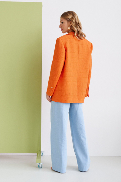Оверсайз жакет из хлопка с накладными карманами VIZANTI 3501а оранжевый - фото 7