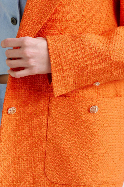 Оверсайз жакет из хлопка с накладными карманами VIZANTI 3501а оранжевый - фото 5