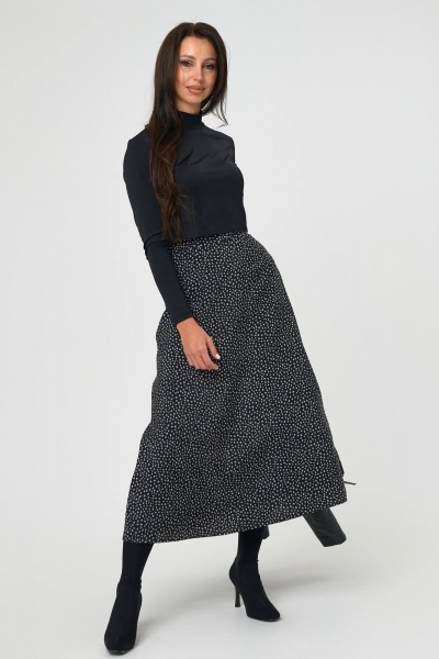 Черная юбка с принтом и молнией для повседневного стиля Nadex 22-092900/514-24 черный - фото 13