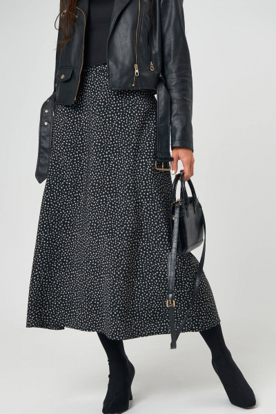 Черная юбка с принтом и молнией для повседневного стиля Nadex 22-092900/514-24 черный - фото 9