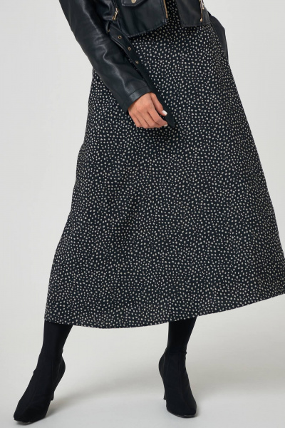 Черная юбка с принтом и молнией для повседневного стиля Nadex 22-092900/514-24 черный - фото 8