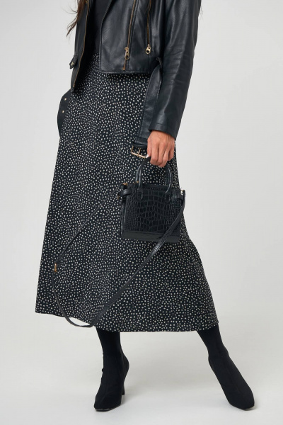Черная юбка с принтом и молнией для повседневного стиля Nadex 22-092900/514-24 черный - фото 7