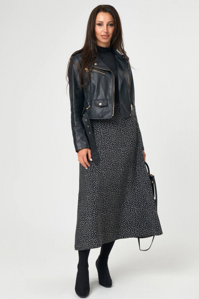 Черная юбка с принтом и молнией для повседневного стиля Nadex 22-092900/514-24 черный - фото 6