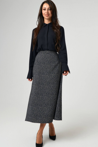 Черная юбка с принтом и молнией для повседневного стиля Nadex 22-092900/514-24 черный - фото 1