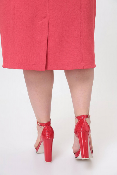 Льняное платье с расширенной горловиной и рельефами Algranda А3981-3 - фото 6