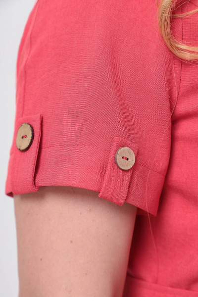 Льняное платье с расширенной горловиной и рельефами Algranda А3981-3 - фото 4