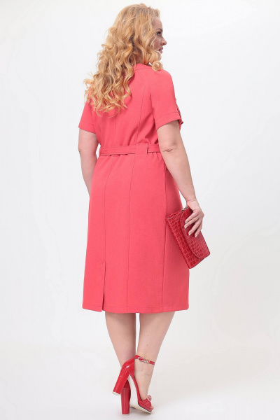 Льняное платье с расширенной горловиной и рельефами Algranda А3981-3 - фото 2