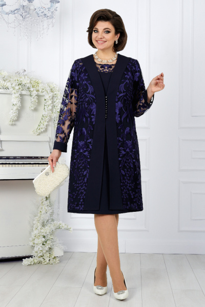 Кардиган, платье Ninele 5988 синий - фото 1