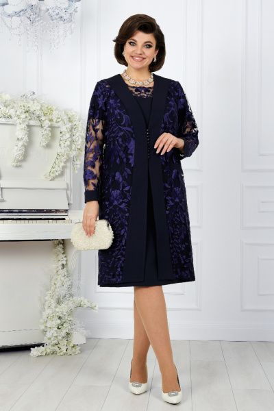 Кардиган, платье Ninele 5988 синий - фото 4