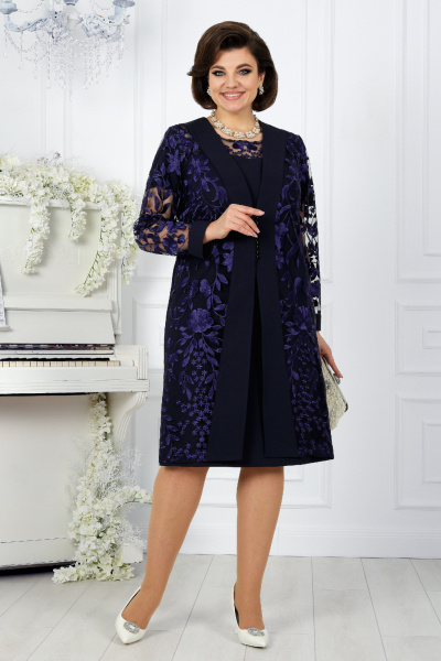 Кардиган, платье Ninele 5988 синий - фото 5