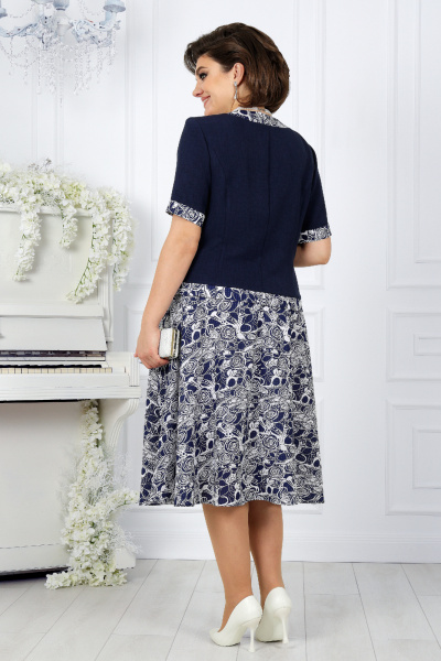 Жакет, юбка Ninele 5992 синие розы - фото 8