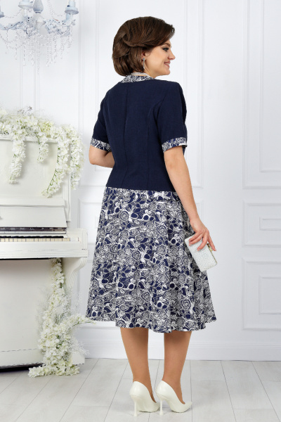 Жакет, юбка Ninele 5992 синие розы - фото 9
