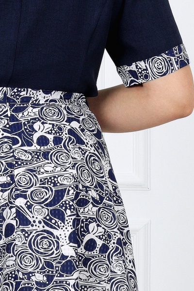 Жакет, юбка Ninele 5992 синие розы - фото 10