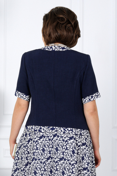 Лен-вишер жакет и юбка полусолнце с принтом Ninele 5992 хризантемы - фото 6