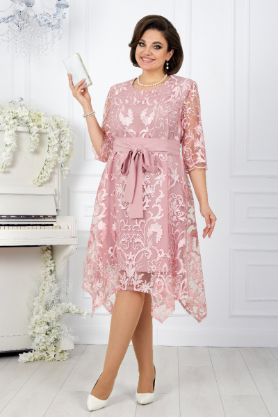 Платье Ninele 7431 розовый - фото 7