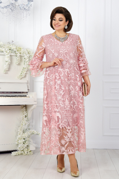 Платье Ninele 7436 розовый - фото 2