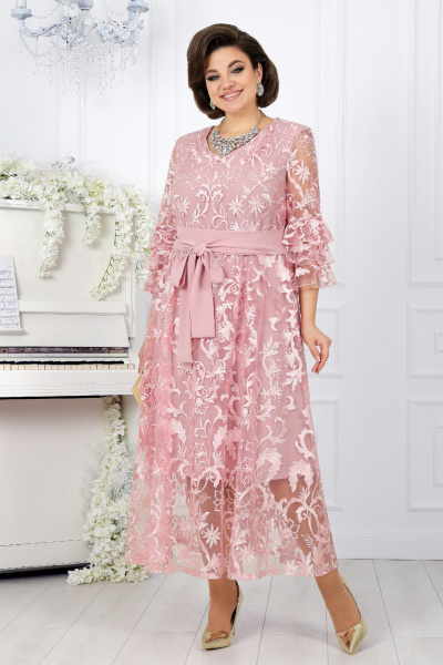 Платье Ninele 7436 розовый - фото 5