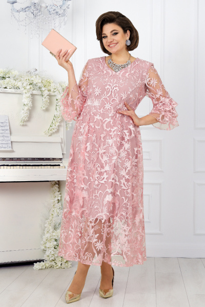 Платье Ninele 7436 розовый - фото 6