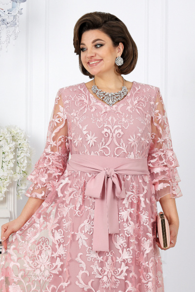 Платье Ninele 7436 розовый - фото 7