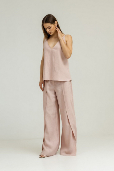 Брюки, топ Atelero 1107 пудровый - фото 3