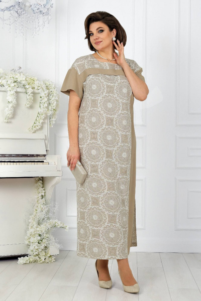 Платье Ninele 5960 бежевый - фото 7