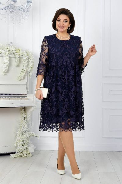 Платье Ninele 7372 темно-синий - фото 6