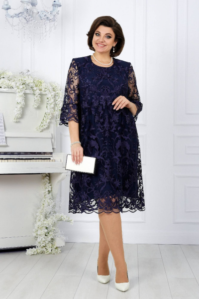 Платье Ninele 7372 темно-синий - фото 2