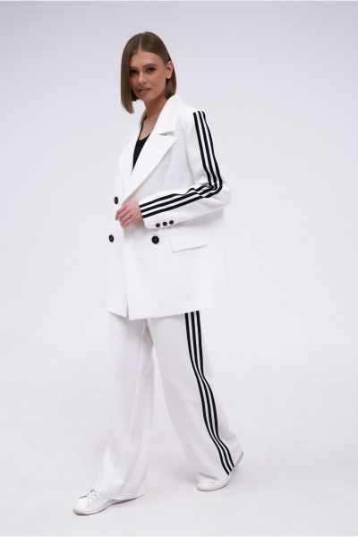 Брюки и жакет летний стильный костюм с полосками PUR PUR 11-269/3 - фото 1