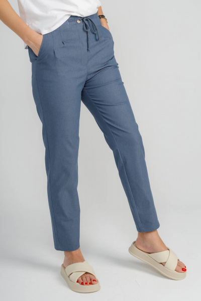 Брюки бананы укороченные из хлопка для повседневной носки IUKONA 1009 деним - фото 6