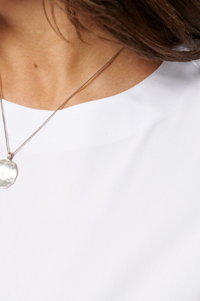 Классическая хлопковая блуза без рукавов для прогулок Панда 168240w белый - фото 3